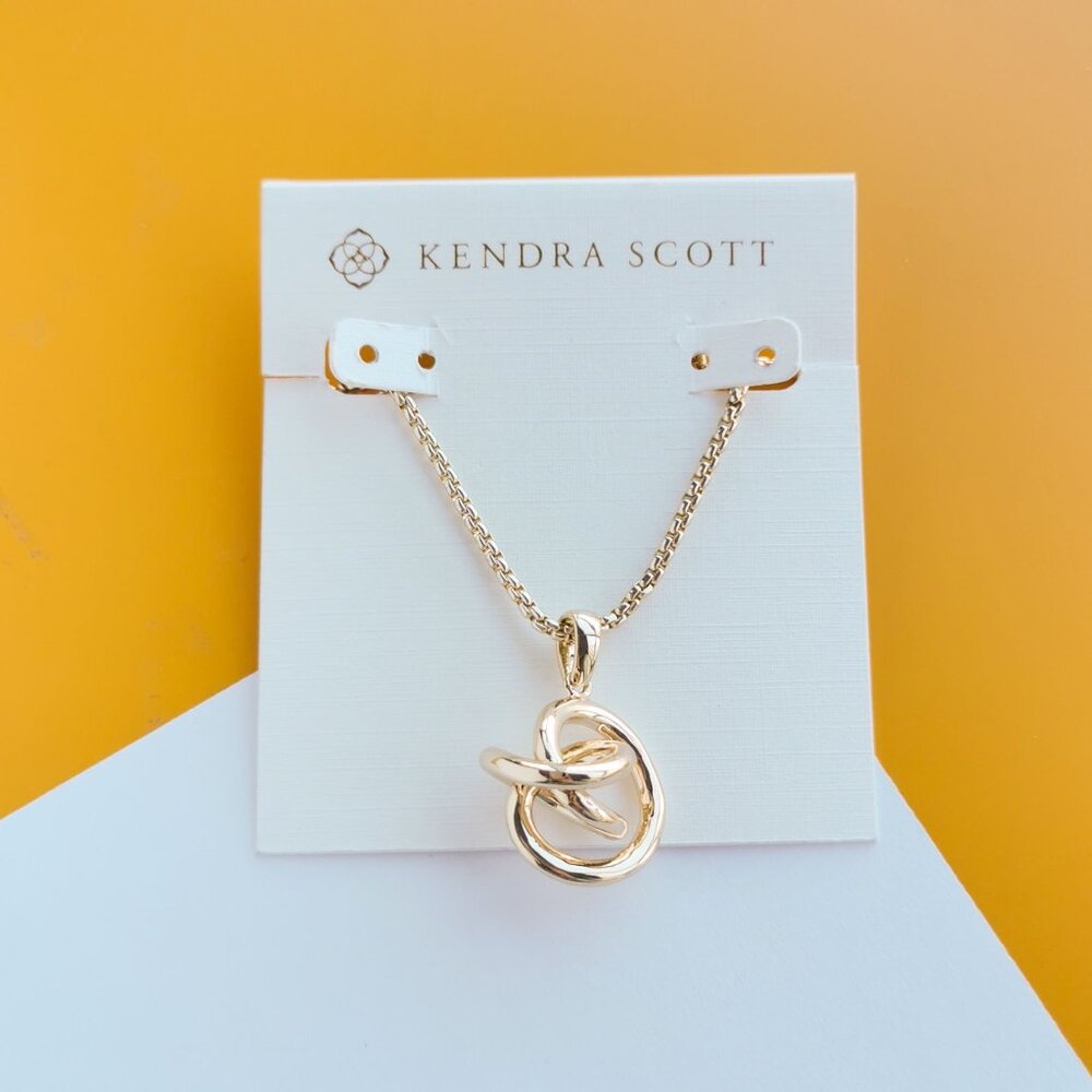 Presleigh Love Knot Gold Pendant Necklace by Kendra Scott